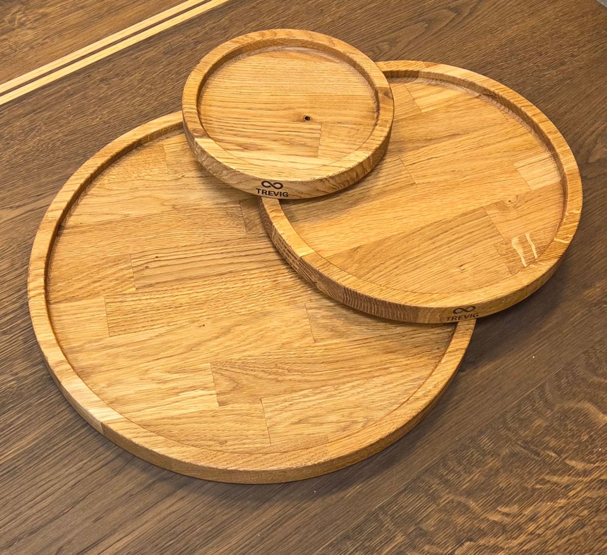 EIKEFAT 27MM TYKKELSE, SETT MED 20CM, 30CM OG 40CM